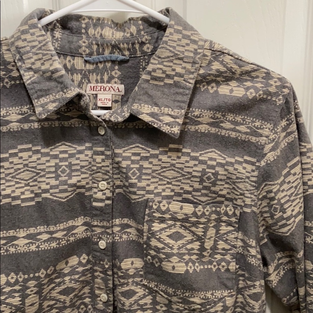 Merona Pullover Button Down Flannel - image 1